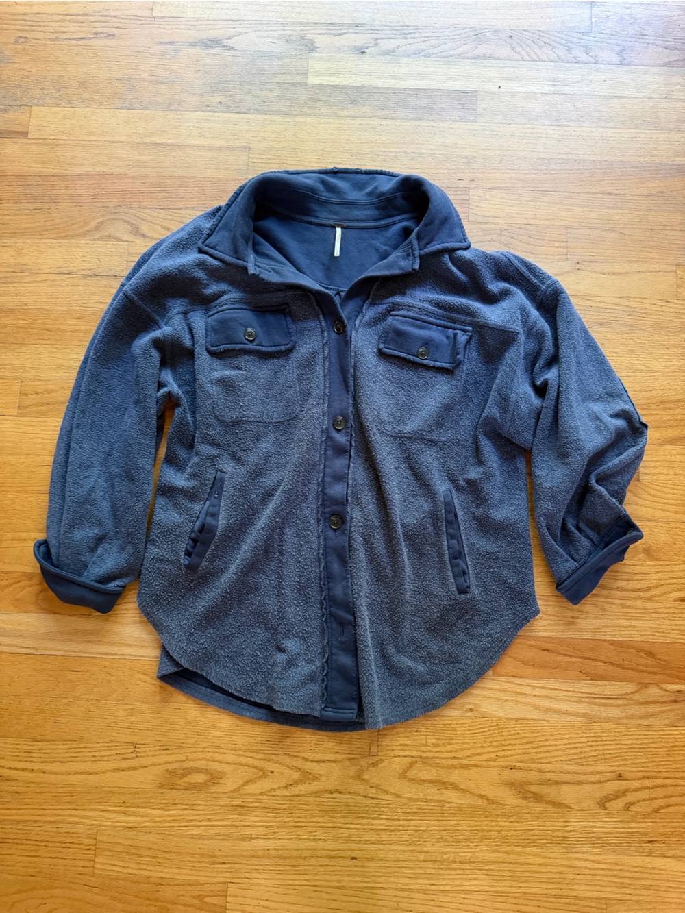 Free People distressed shacket